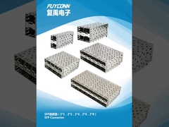Konektor SFP sangkar SFP lapis ganda lapis tunggal, Konektor SFP+ dengan Sangkar SFP+