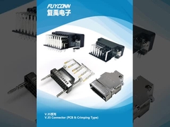 V.35 Konektor 34pin PCB Wanita / Pria Crimp V35 Konektor