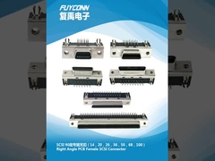 Konektor SCSI PCB Sudut Kanan 14pin 20pi 26pin 36pin 50pin 68pin 100pin Konektor MDR Wanita