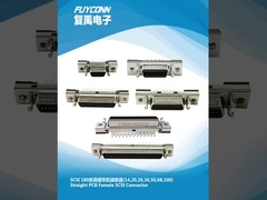 PCB lurus SCSI konektor wanita 100pin 68pin 50pin 36pin 26pin 20pin 14pin Servo konektor