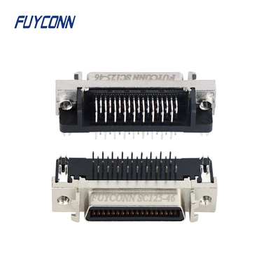 Right Angle PCB 36 Pin SCSI Female Connector With Zinc Alloy Shell