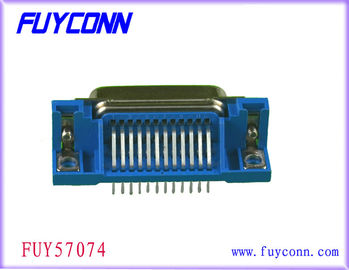 50 Pin Centronic Female PCB R / A Connector dengan L Bracket Certified UL