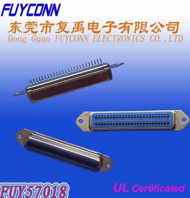 50 Pin Centronic PCB Straight Female Connector Bersertifikat UL 2.16mm pitch