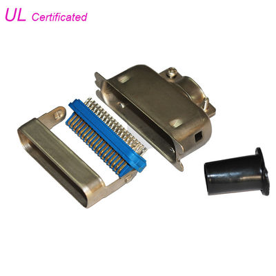 Centronic 14 24 36 50Pin Plug Solder 180 ° Cable Outlet Hard Type Connector dengan Matel Hood