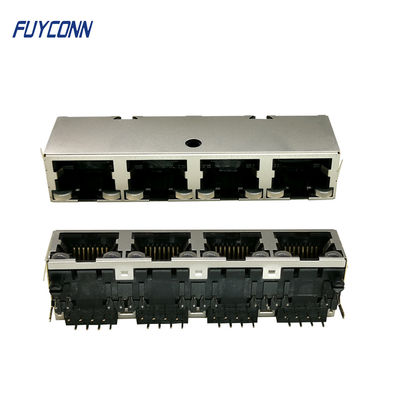 1x4 Ports 4 * 8P 32 Pin Female Socket PCB RJ45 Modular Jack Connector