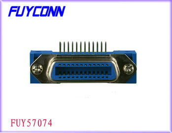 36 Pin Centronic PCB Angle kanan Konektor Wanita Bersertifikat UL