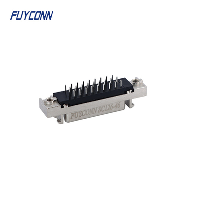 Mini D Ribbon MDR PCB Straight Female SCSI Connector 36pin Dengan Shell Zinc Alloy