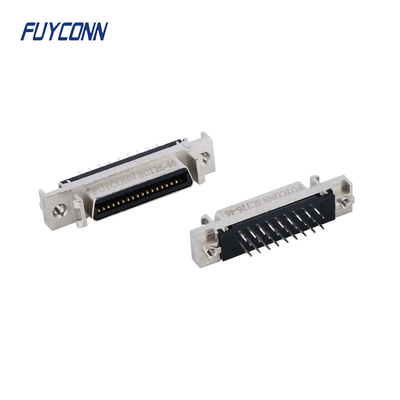 Mini D Ribbon MDR PCB Straight Female SCSI Connector 36pin Dengan Shell Zinc Alloy