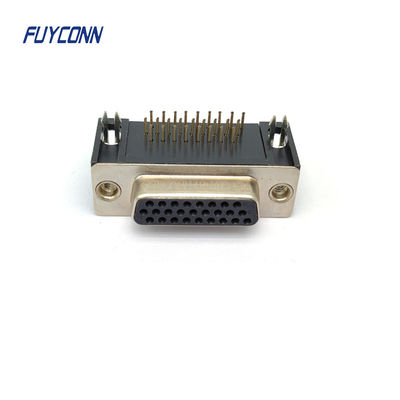 Konektor D-SUB Kepadatan Tinggi PCB Perempuan, Konektor DSUB 15pin 26pin 44pin 62Pin