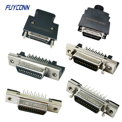 26pin MDR Connector Wanita / Pria 1.27mm Kuning Kuning SCSI Konektor