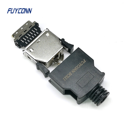 26pin MDR Connector Wanita / Pria 1.27mm Kuning Kuning SCSI Konektor