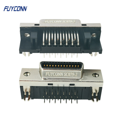 26pin MDR Connector Wanita / Pria 1.27mm Kuning Kuning SCSI Konektor