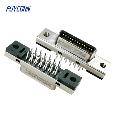 26pin MDR Connector Wanita / Pria 1.27mm Kuning Kuning SCSI Konektor
