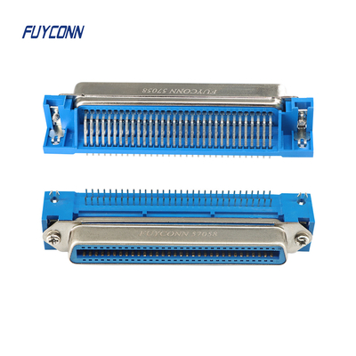 64 Pin DIP Centronics Female Connector PCB Sudut Kanan Dengan Kunci Papan