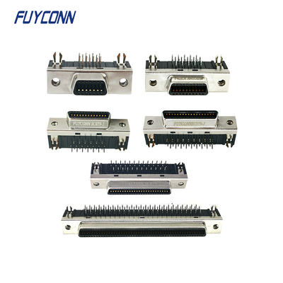 Konektor SCSI Sudut Kanan PCB 14pin 20pin 36pin 50pin 68pin 100pin