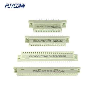 2 Baris PCB DIN41612 Konektor Eurocard Wanita Lurus 20pin 32pin 50pin 64pin