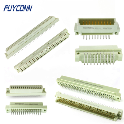 Konektor DIN 41612 Wanita / Pria Sudut Kanan / Lurus / Tekan Pin PCB