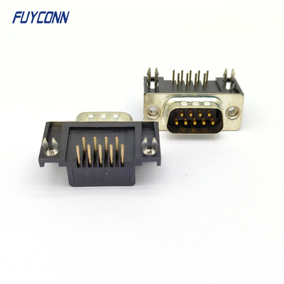 9 Pin Konektor D-sub Pria Sudut Kanan Konektor DB 9 Arah (8.08mm)