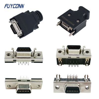 14pin SCSI 1.27mm Konektor PCB / Solder Cup / IDC Crimping Wanita / Pria