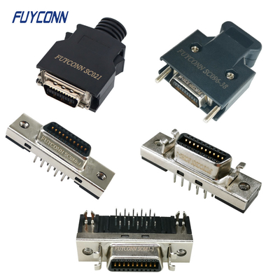 PBT Isolasi SCSI MDR Konektor Wanita / Pria 1.27mm Pitch 20pin