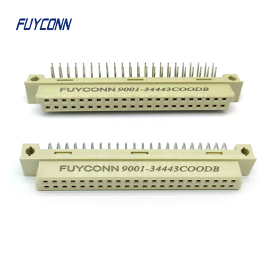 2 Baris 44 Pin DIN 41612 Konektor PCB Sudut Wanita 2 * 22P 244S Konektor Eurocard 2.54mm Pitch