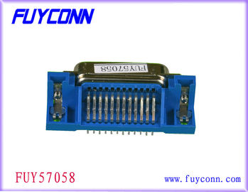 50 Pin Centronic PCB Konektor Sudut Kanan Wanita Bersertifikat UL