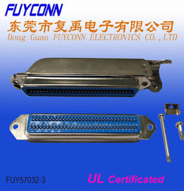 Solder Female 64 Pin Centronics Connector 2.16mm ptich 32pairs konektor Champ dengan kap