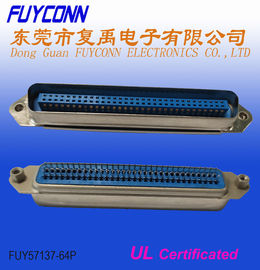 Straight PCB 64 Pin Centronics Connector Male 32pairs Konektor PCB dengan mur