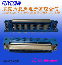 Sudut Kanan PCB 64 Pin Konektor Wanita Sentronika 32pairs
