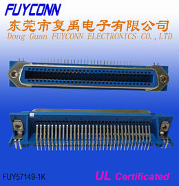Champ DDK Female 64 Pin Centronics Connector PCB Sudut Kanan 2.16mm pitch
