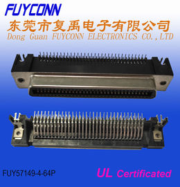 Konektor PCB Sudut Kanan Pria 64 Pin Centronic Dengan Boardlock