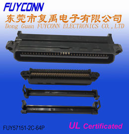 64 Pin Konektor Centronic Pria 32pairs IDC Jenis Crimping dengan klip kawat