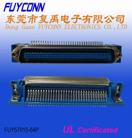 Konektor PCB Sudut Kanan 64 Pin Pria 32pairs Champ Konektor Centronic
