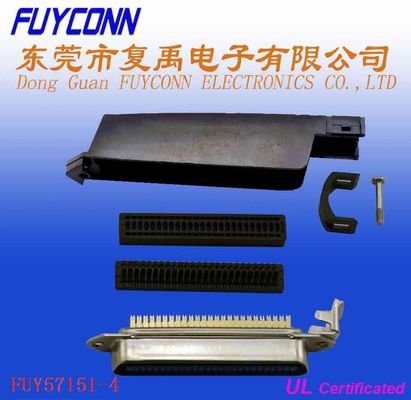 50 Pin IDC Centronic Male Connector 25 Pairs Metal Shell dengan L Shpe Plasti Cover