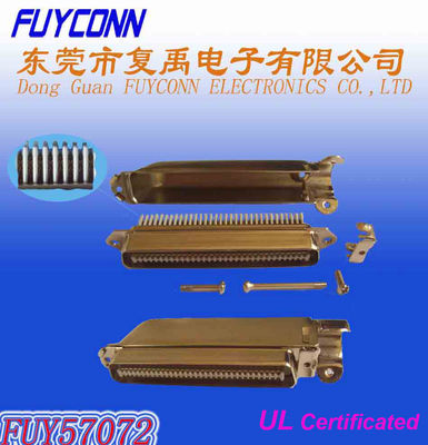 Amphenol 2.16mm Pitch 64 pin IDC Crimping Plug konektor 32 pasang Tipe Pria dengan penutup logam 90 derajat