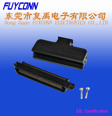 TYCO 50 pin atau 64 Pin RJ21 Male Plug konektor Centronic Champ IDC dengan Penutup Plastik 180 Derajat