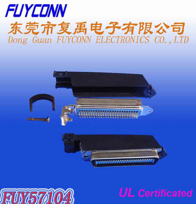 Konektor Solder Centronic 50 Pin Pria dengan housing plastik Bentuk L.