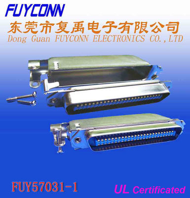 Konektor 70500 Konektor Pin Solder Centronic 50 Pin Konektor Outlet Kabel 90° Jantan dengan Penutup Matel 70500