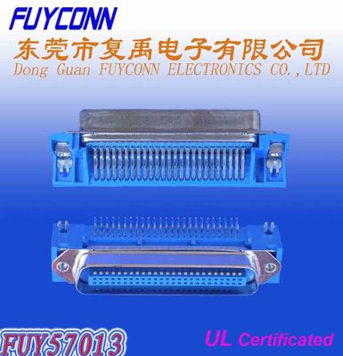 2.16mm Pitch Champ PCB Konektor Centronics Sudut Kanan 50 Pin Male Plug dengan kunci papan