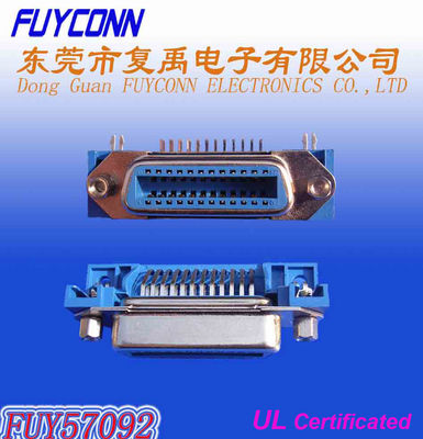 14 24 36 50Pin Centronic PCB Konektor Champ Wanita Sudut Kanan dengan kait pegas