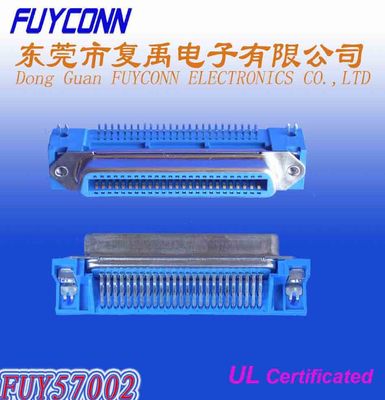 14 24 36 50Pin PCB Sudut Kanan Konektor Sentronika Wanita Untuk Papan PCB