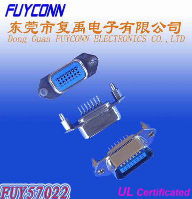 Black / Blue 14 Way Male Champ Centronic Connector Untuk Papan PCB dengan kunci papan
