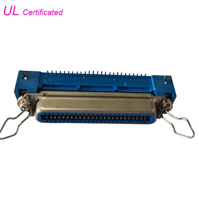 50 Pin Centronic Champ PCB Konektor Sudut Kanan Wanita dengan kait srping