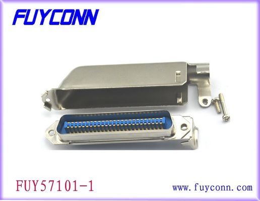 DDK Centronic Champ Plug Ribbon Cable Connector, Solder Type Contacts dengan kap logam Bentuk L.
