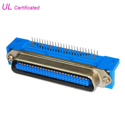 57 CN Series Right Angle PCB Male Centronics 50 Pin Connector Dengan Sekrup Kepala Bulat