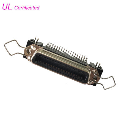 14 24 36 50 Pin Centronic PCB Konektor Wadah Sudut Kanan Wanita dengan Klip Bail dan Kunci Papan