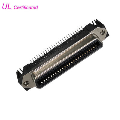 Centronic Female 25Pairs 50Pin Connector Sudut Kanan PCB dengan kunci Board