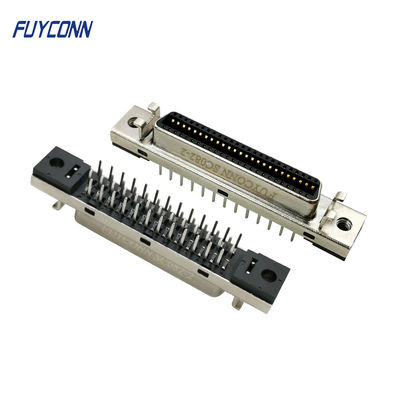 180 Derajat Konektor SCSI PCB Wanita 50P MDR Servo Connector