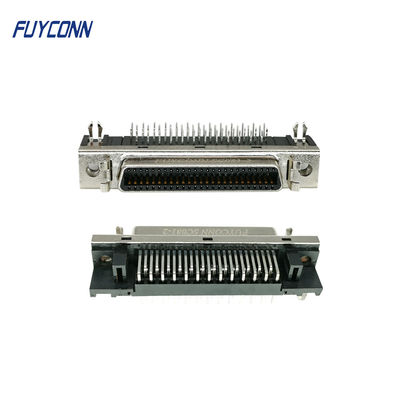 1.27mm Konektor SCSI PCB Sudut Kanan, Konektor Servo Wanita 50Pin