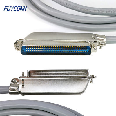 RJ21 IDC Cable Assembly 90 Derajat Atau 45 Derajat Stopkontak Penutup Logam